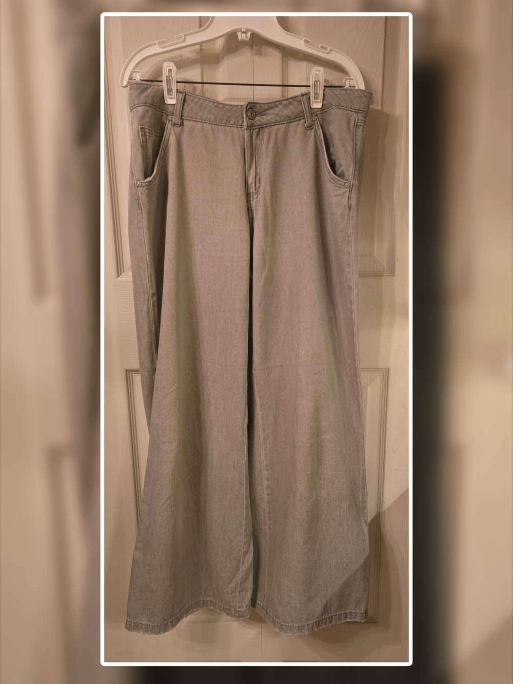 Women's Rewash Light Tan, Denim-Like, Wide-Leg Pants (Jean Size 9/29)